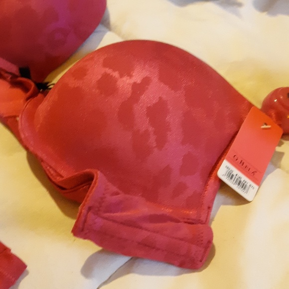 Womens Bra and Panty Set Pink Leopard w/Black Bows - Picture 8 of 8